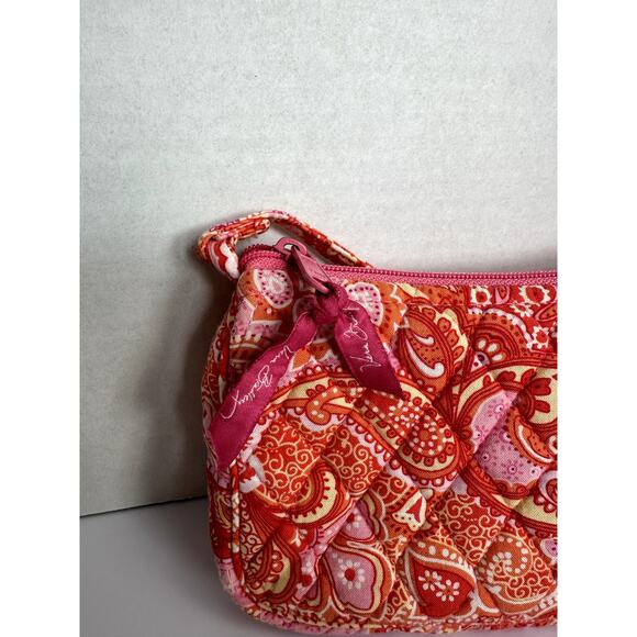 Vera Bradley Sherbet Paisley Hobo Crossbody Bag – Pink & Orange Quilted Purse - Picture 2 of 6